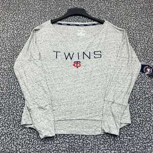 Minnesota Twins Sweatshirt Women Medium Gray Fanatics Long Sleeve Pullover New M